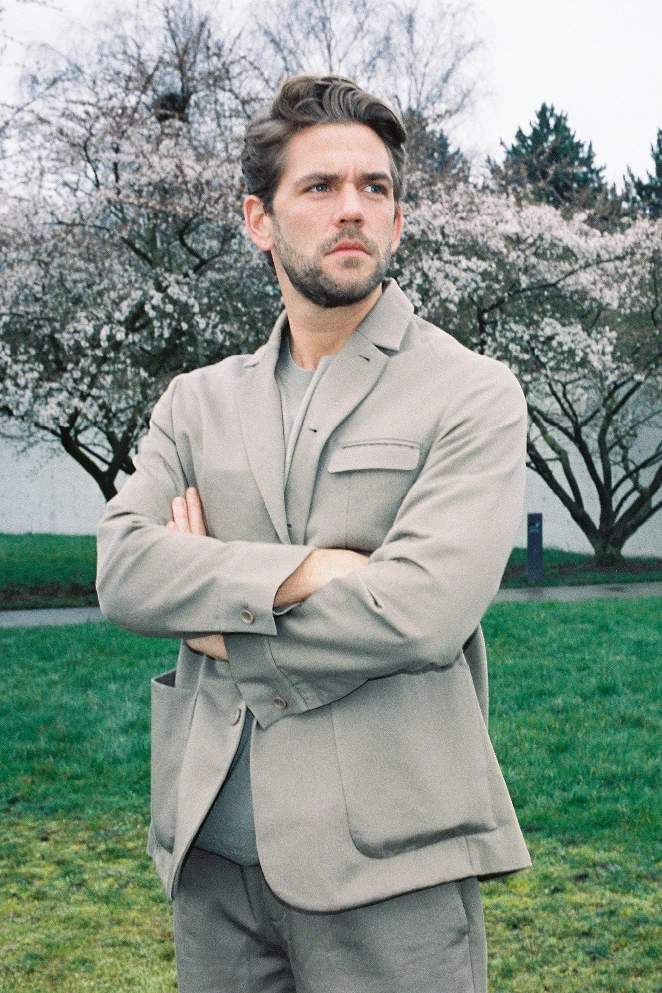 Andr1a Minimalist Blazer in Tobacco