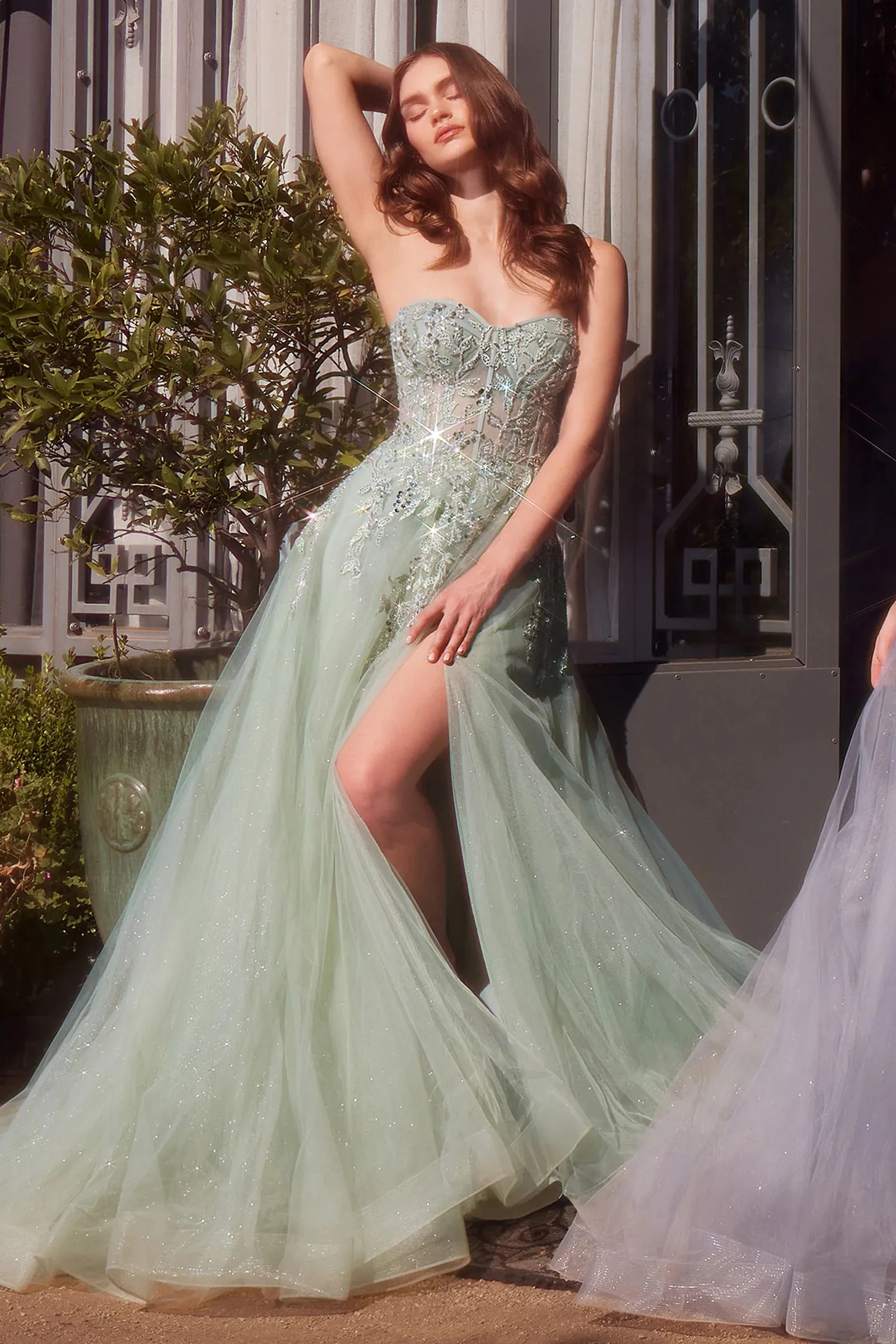 ANDREA & LEO A1415 Strapless Corset Embellished Ball Gown