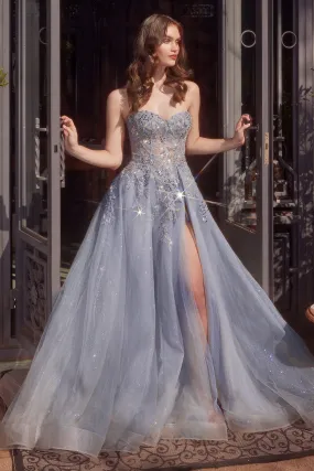 ANDREA & LEO A1415 Strapless Corset Embellished Ball Gown