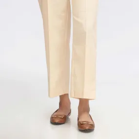 Beige Plain Khaddar Straight Fit Trouser PW3696