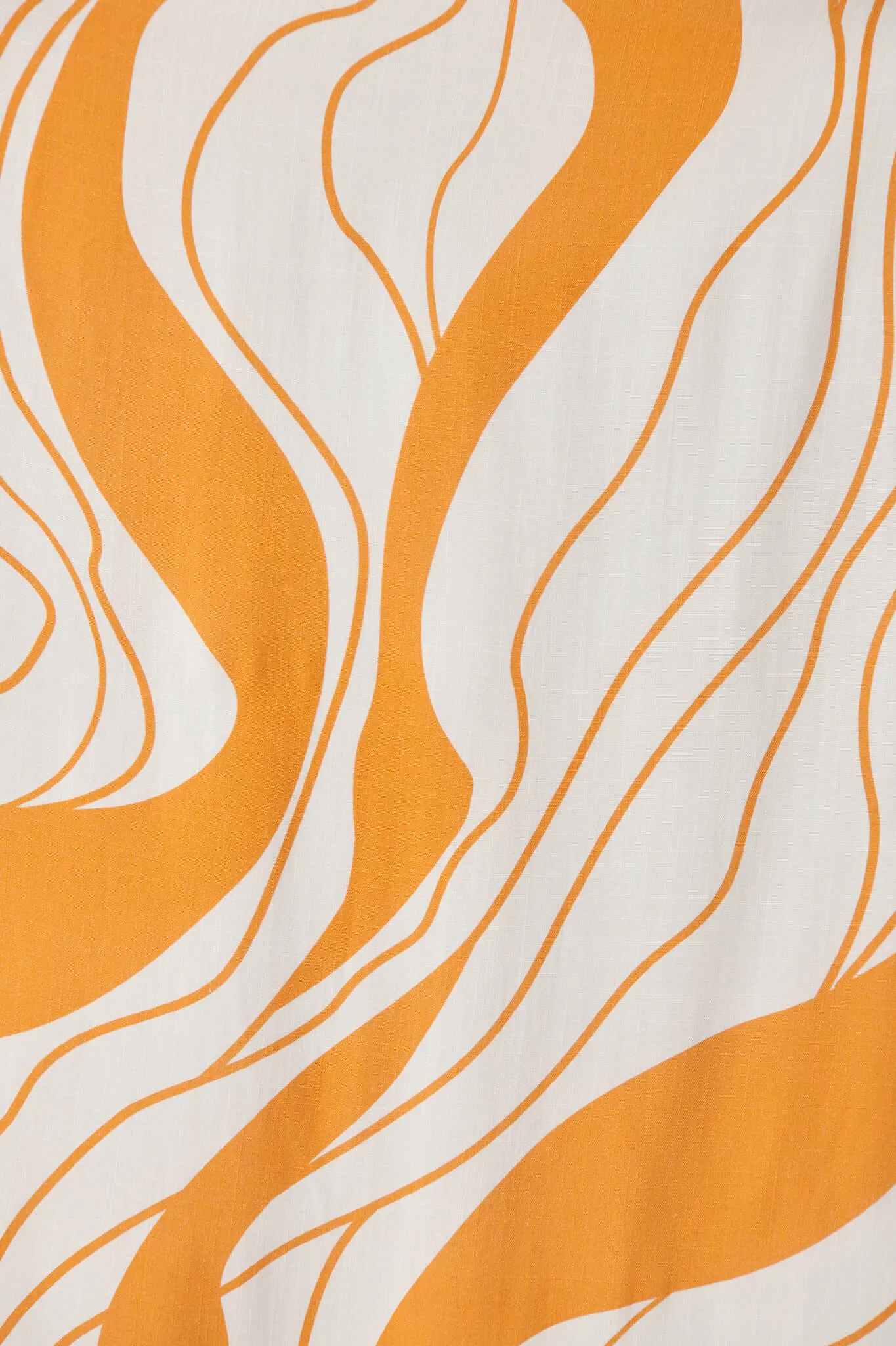 Bibi Midi Sundress In Cream With Orange Swirl Linen Blend