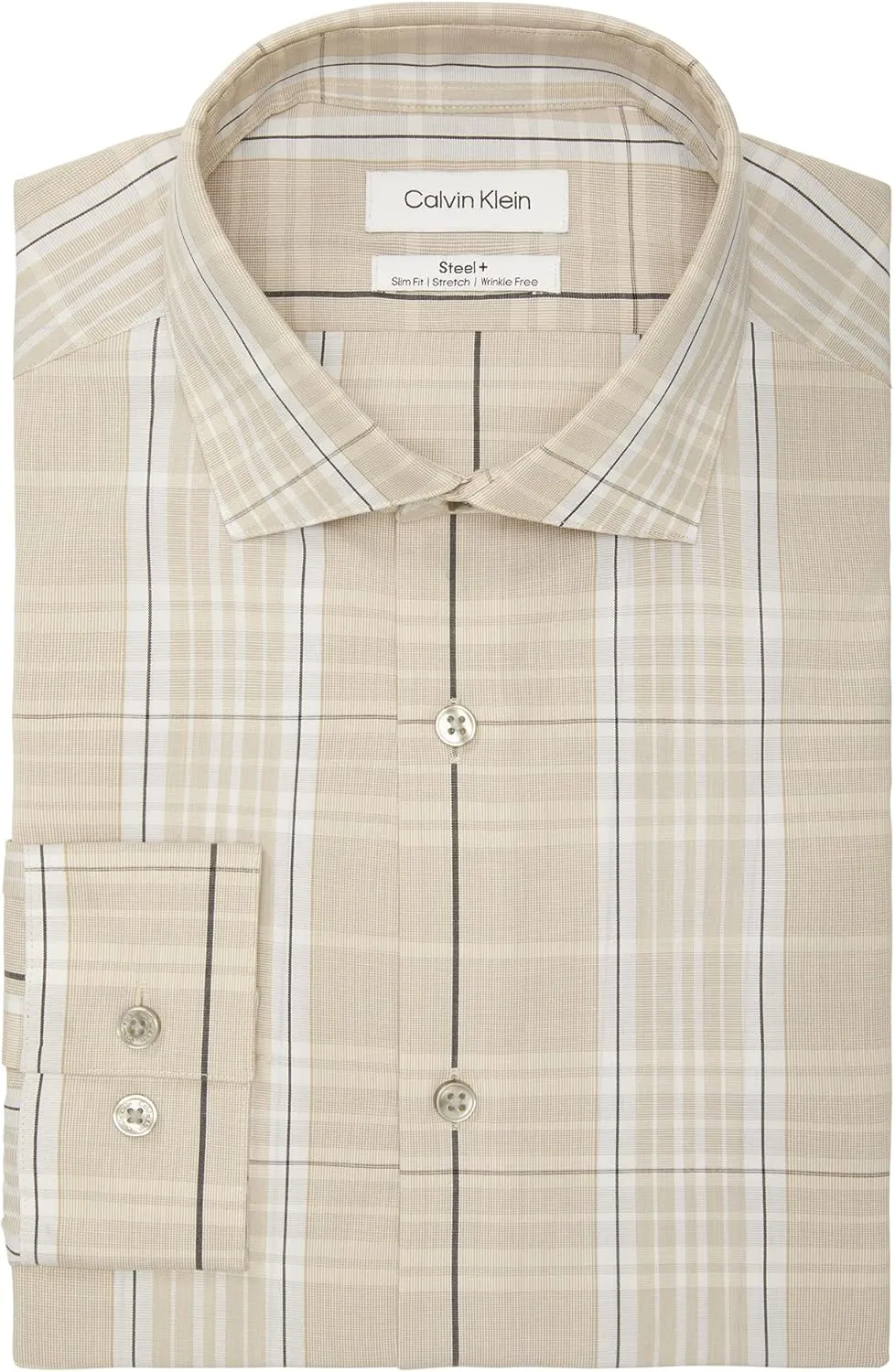 Calvin Klein Men's Dress Shirt Non Iron Stretch Slim Fit Check