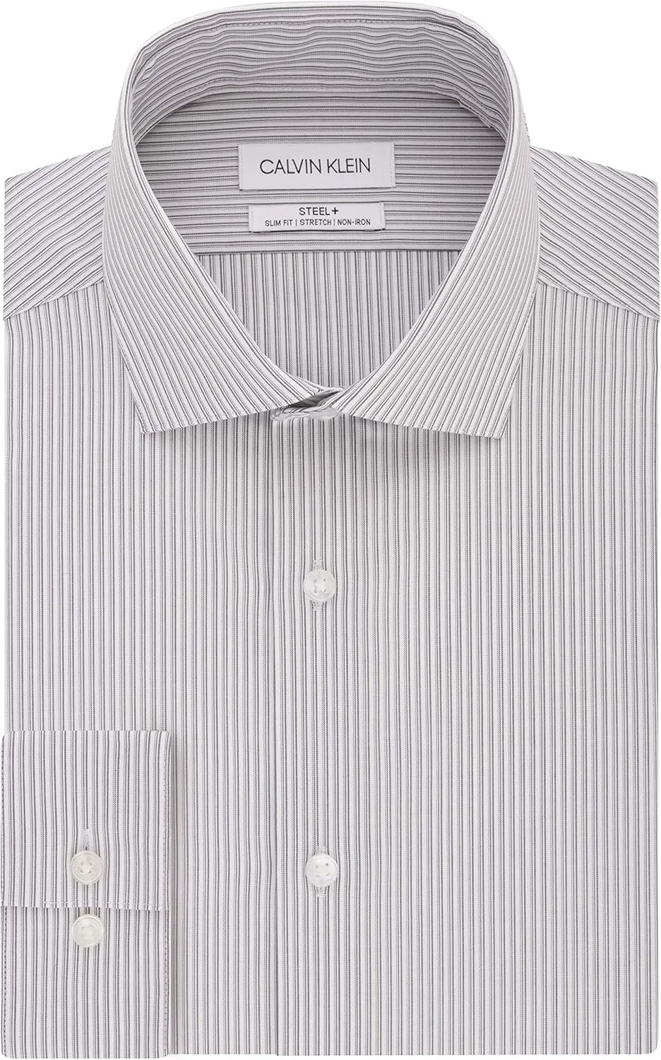 Calvin Klein Men's Dress Shirt Slim Fit Non Iron Stretch Stripe