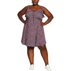 City Chic Womens Plus Floral Print  Sundress