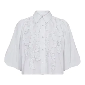 CoCC Crisp Ruffle Puff Shirt - White