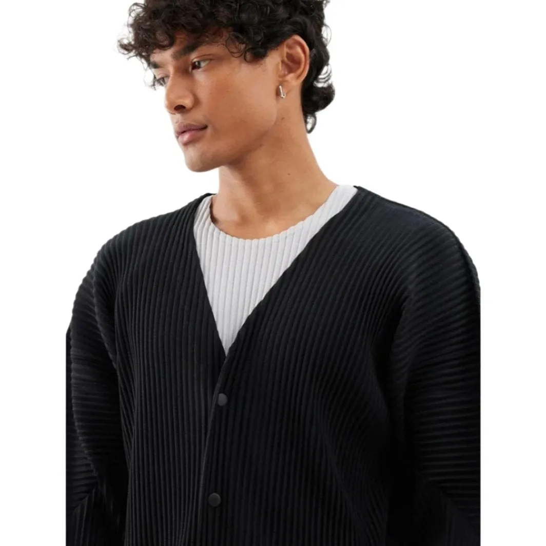 Collarless Pleated Blazer