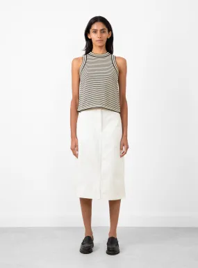 Cotton Striped Tank Top Black/White