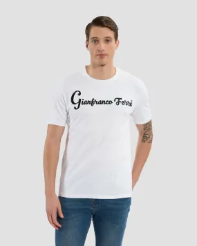Croc-Skin Effect Script Print T-Shirt