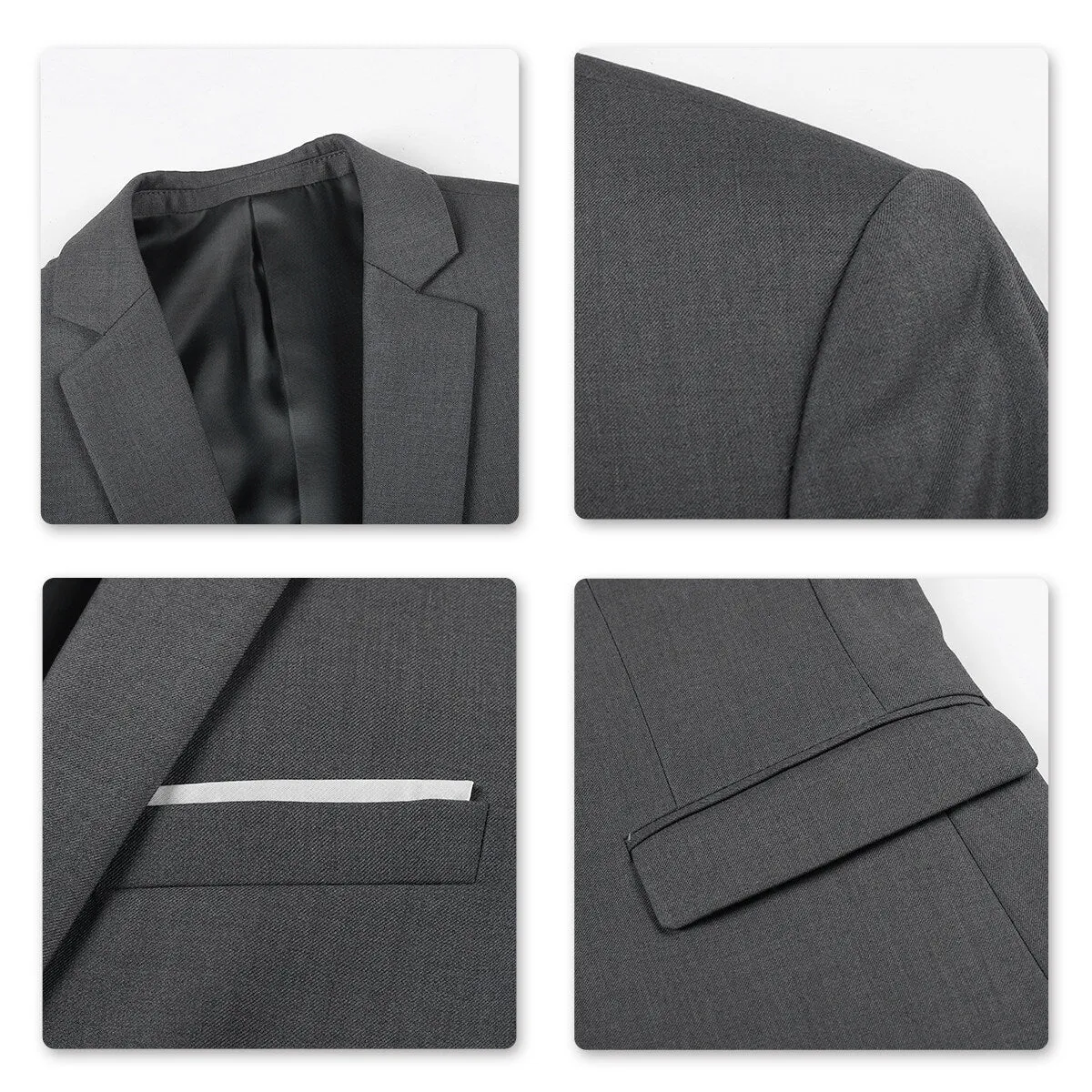 Dark Grey 2-Piece Slim Fit Minimalist Design Suit