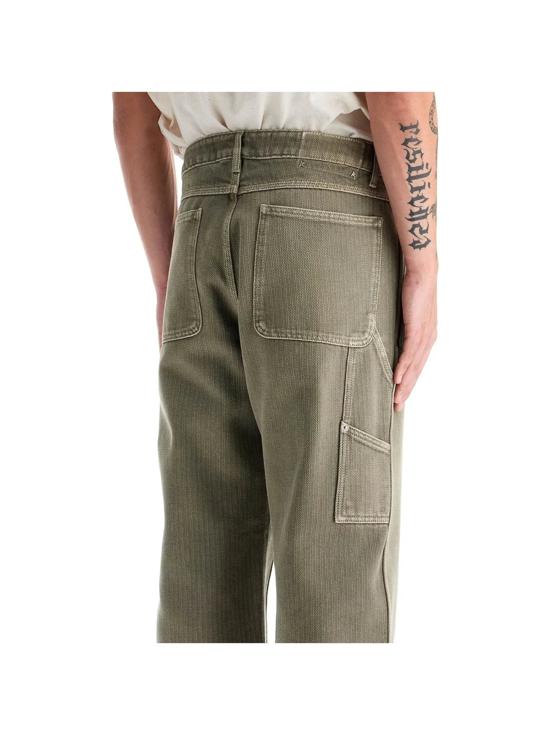 Distressed Striped Trousers