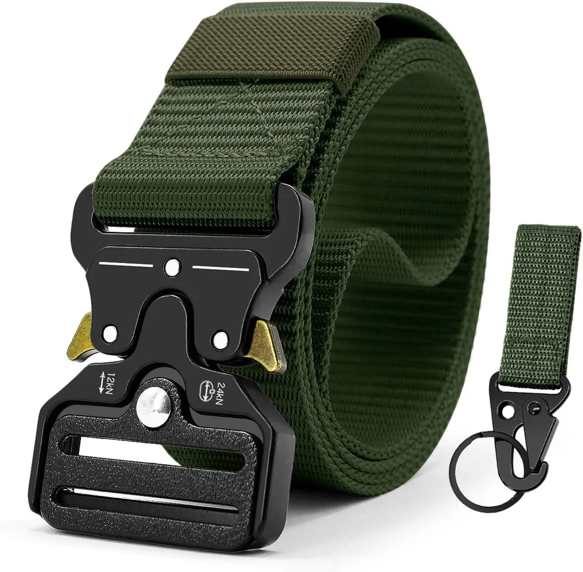 DOOPAI Tactical Belt for Men, Black Military Nylon Web with Quick Release Heavy Duty Buckle, Ideal for Work