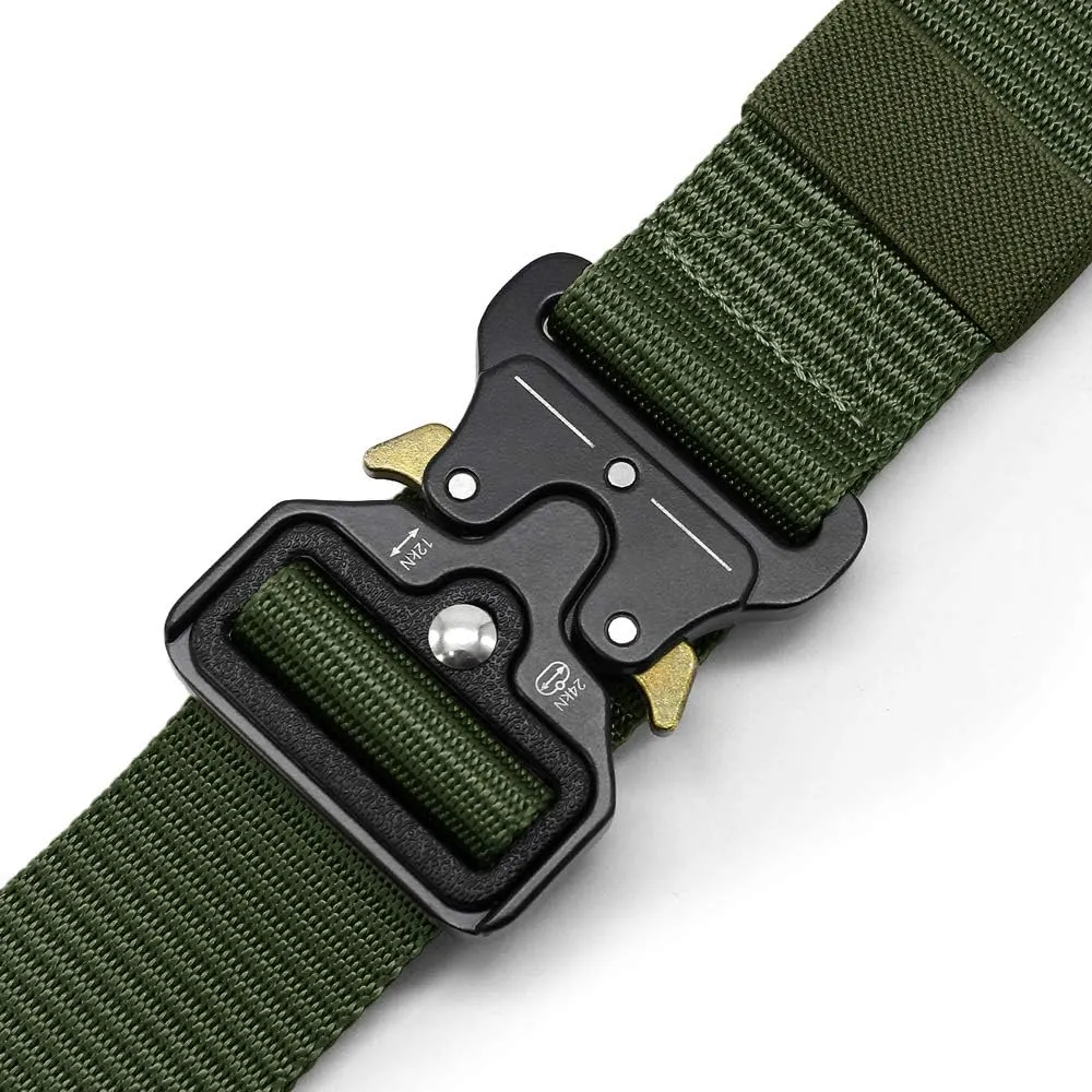 DOOPAI Tactical Belt for Men, Black Military Nylon Web with Quick Release Heavy Duty Buckle, Ideal for Work