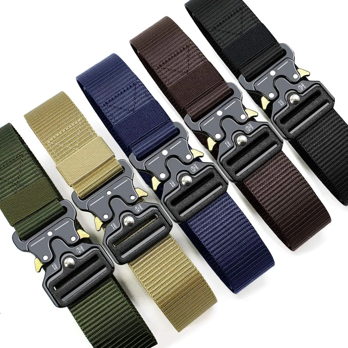 DOOPAI Tactical Belt for Men, Black Military Nylon Web with Quick Release Heavy Duty Buckle, Ideal for Work