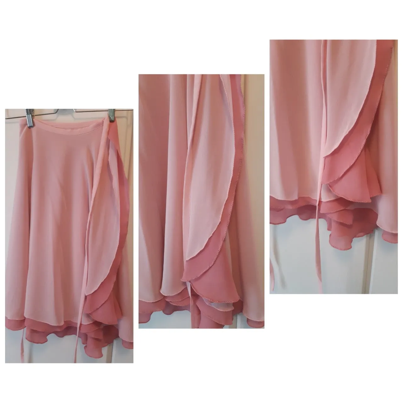 Double Layered Chiffon Skirt "Pink and Rose"