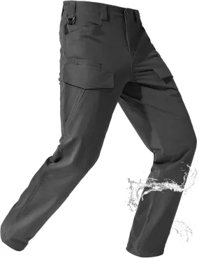 FREE SOLDIER Men's Tactical Water Repellent Ripstop Cargo Work Pants Men Hiking Nylon Spandex Trousers with 8 Pockets