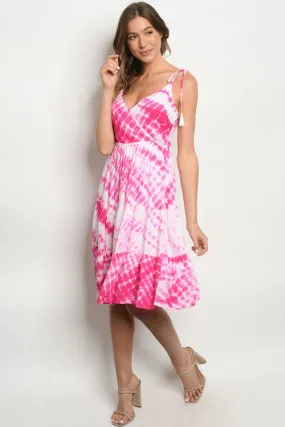 Fuschia Pink Tie Dye Sundress