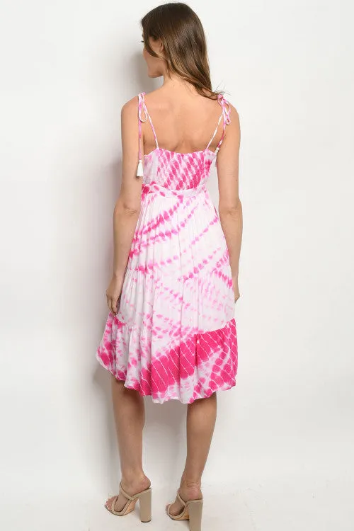 Fuschia Pink Tie Dye Sundress
