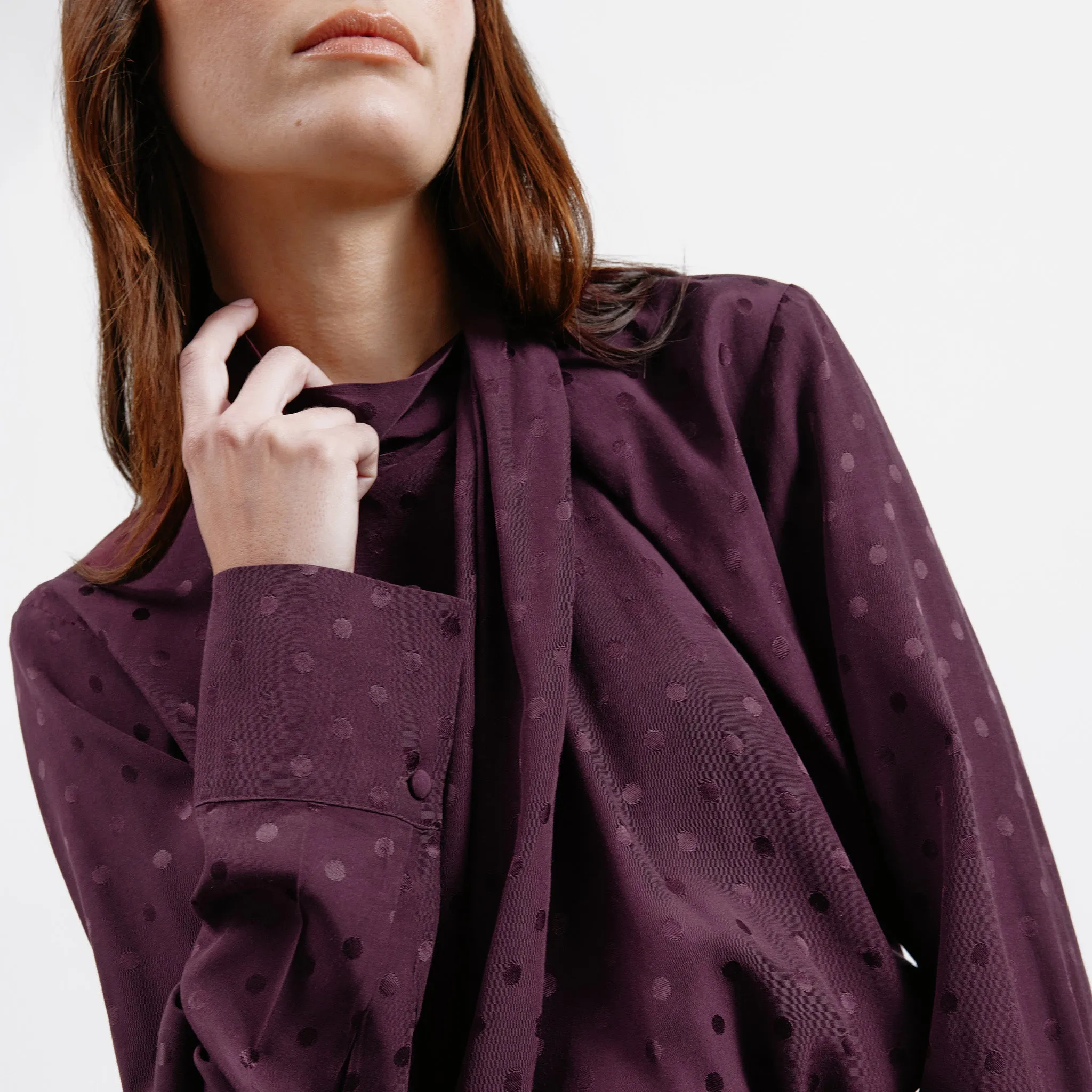 Jacquard Twist Neck Top