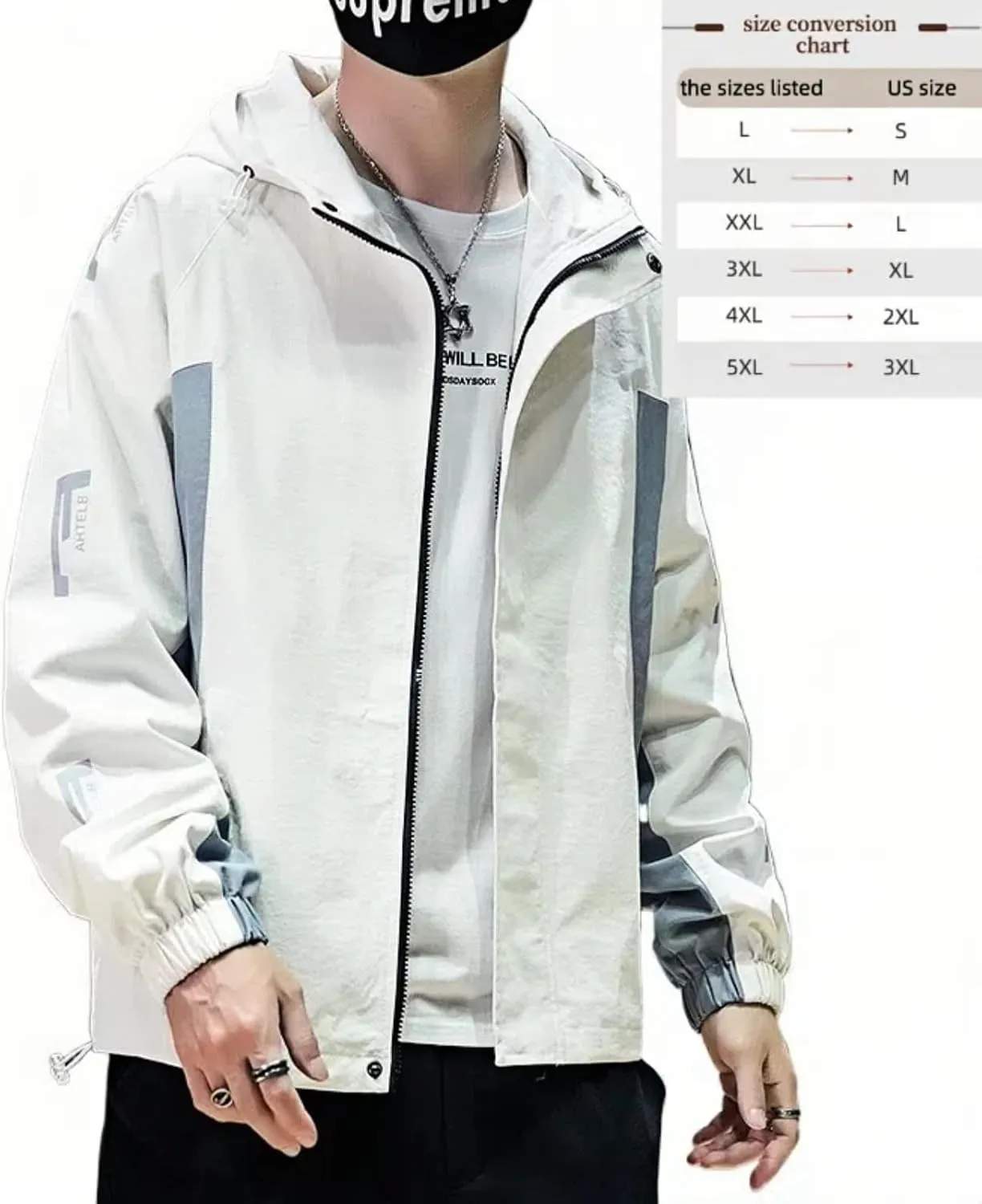 Lightweight Men's Jacket with Hood for Outdoor, Travel, Hiking, Windbreaker, Versatile, Stylish Design
