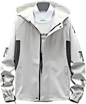 Lightweight Men's Jacket with Hood for Outdoor, Travel, Hiking, Windbreaker, Versatile, Stylish Design