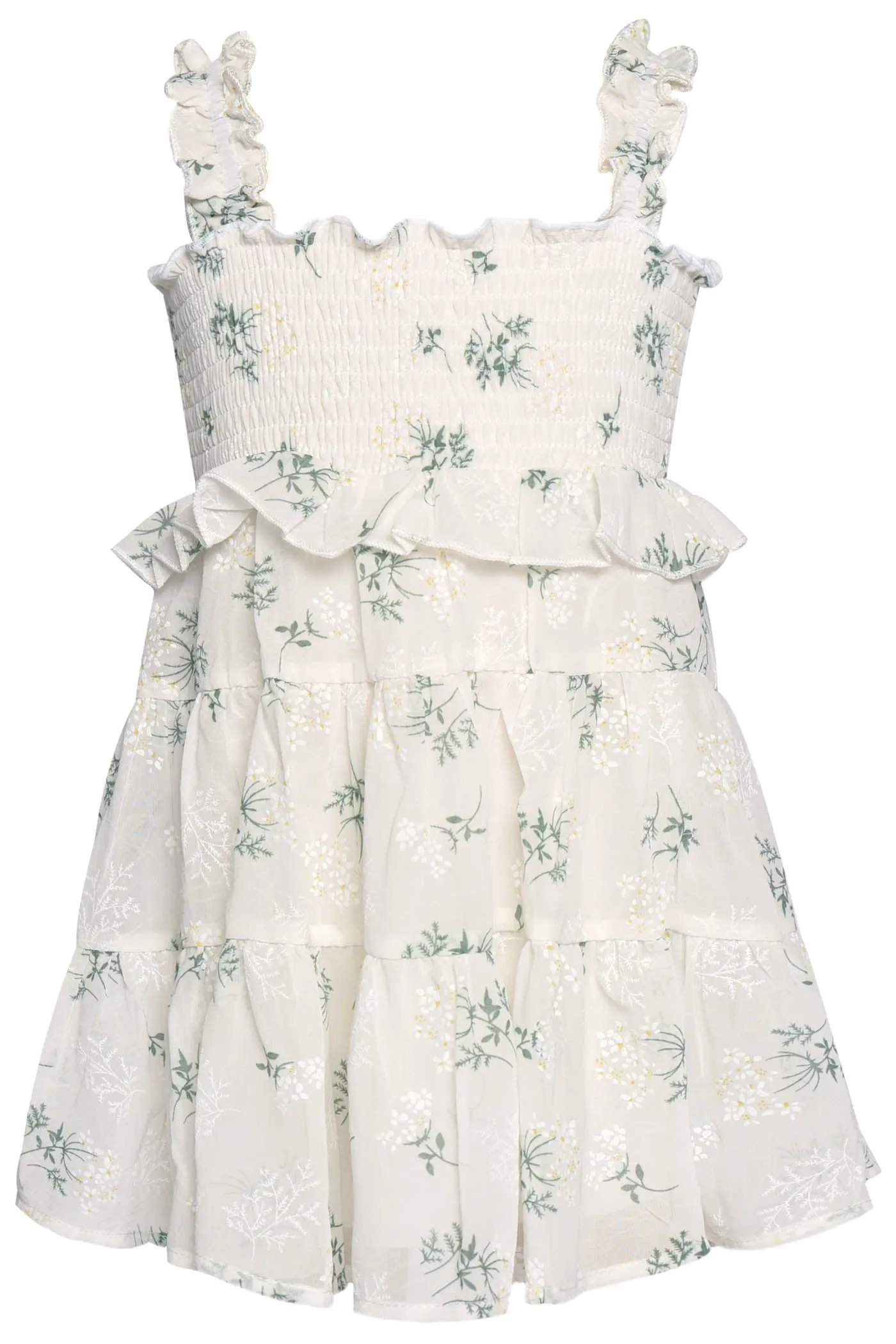 Little l Big Girl's Vintage Floral Print Tiered Dress