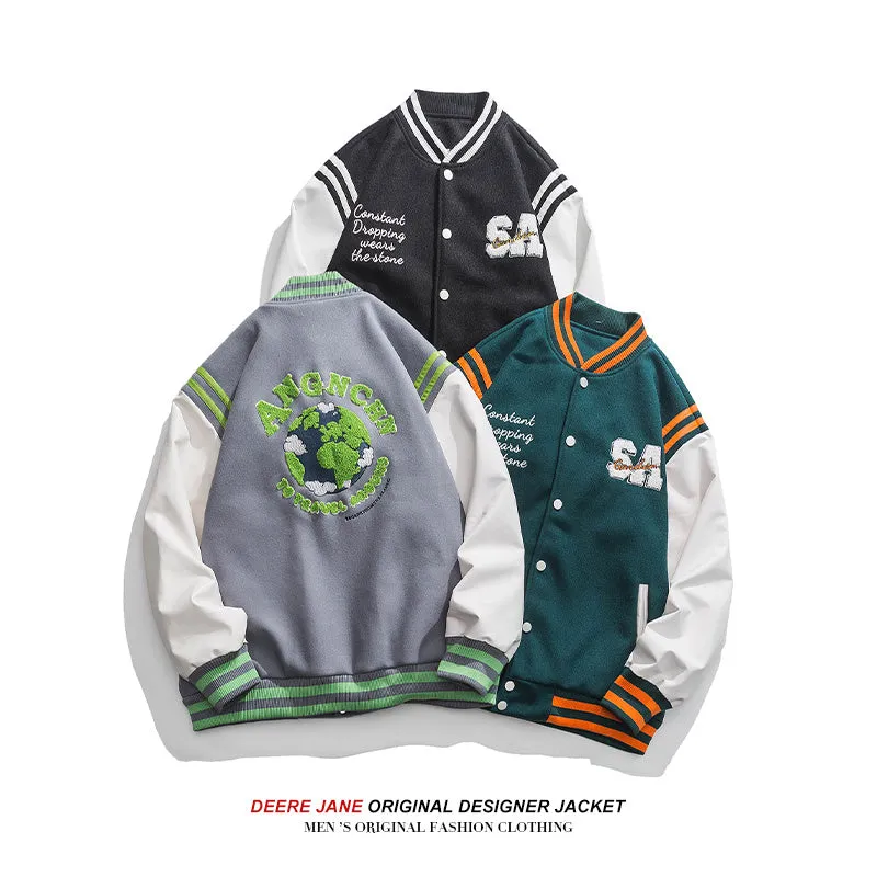 Men Jacket Men's Spring and Autumn Loose Versatile Casual Jacket Coat