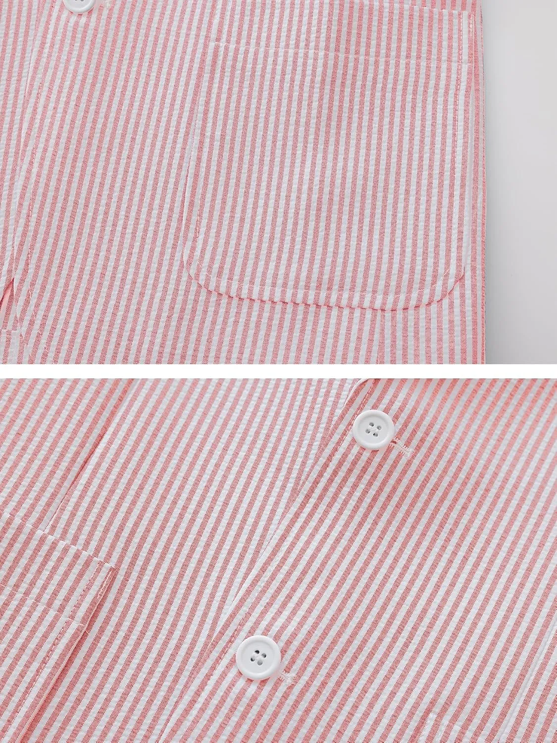Men's Seersucker Blazer Slim Fit Lightweight Striped Suit Jacket Casual Summer Sport Coat Beach Wedding Prom