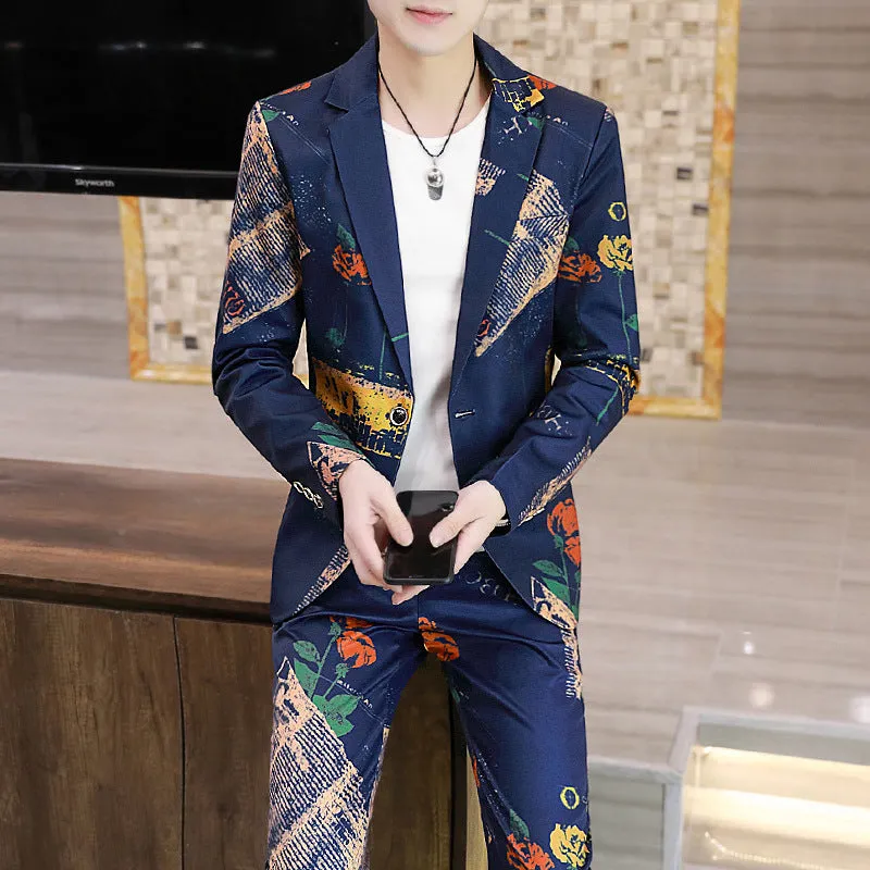 Men’s Slim Fit Korean Style Suit – Modern White Blazer and Pants Set