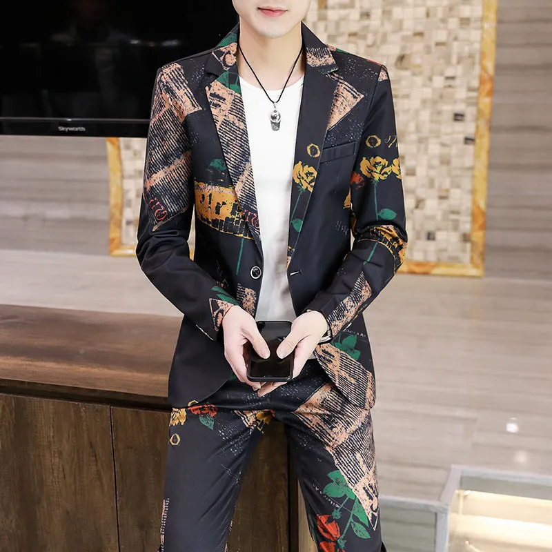 Men’s Slim Fit Korean Style Suit – Modern White Blazer and Pants Set