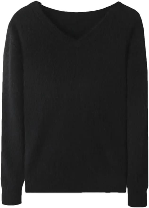 Men's V-Neck Lightweight Casual Minimalist Base Sweater Solid Color Casual Slim Fit Warm Sweater