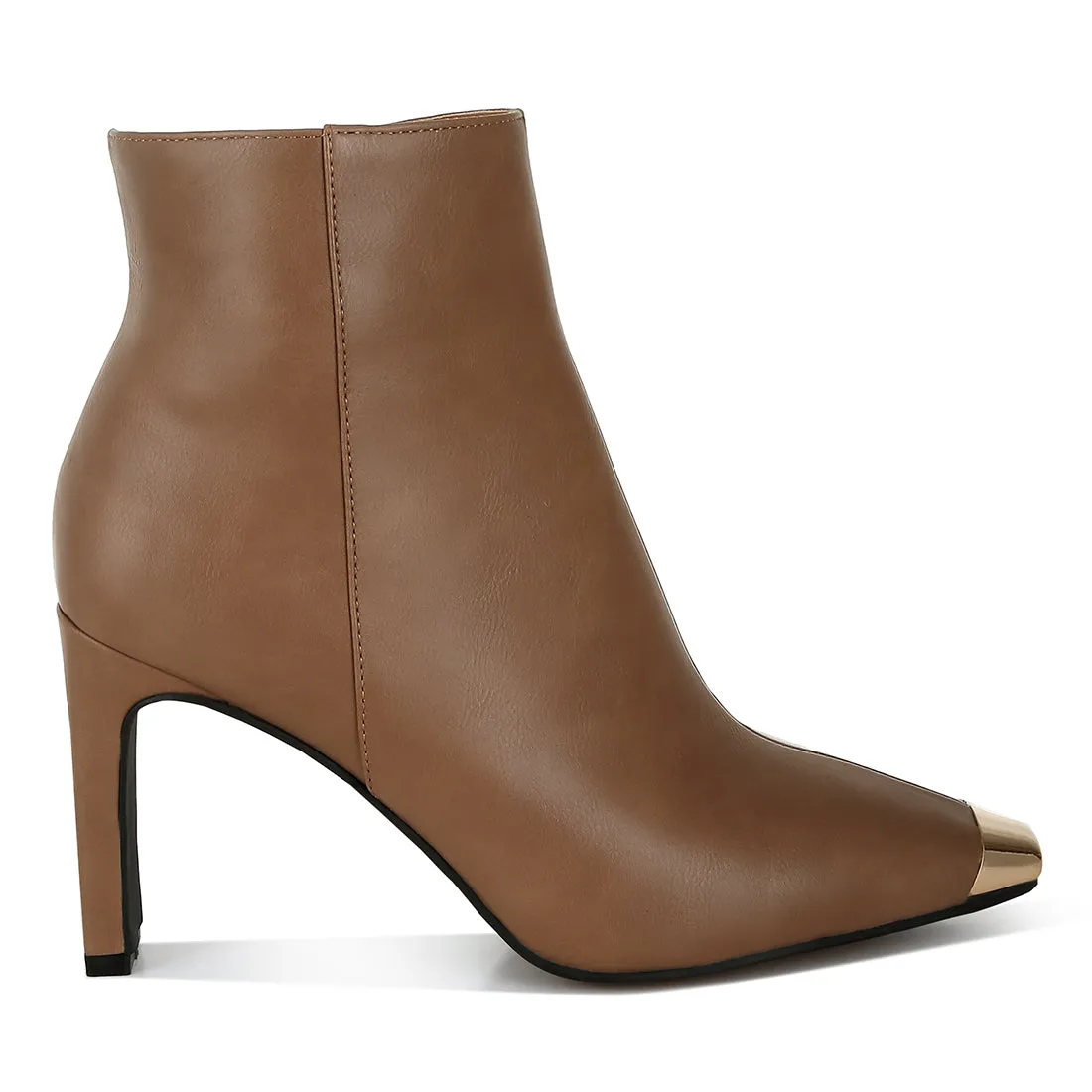 Metallic Cap Toe Faux Leather Boots