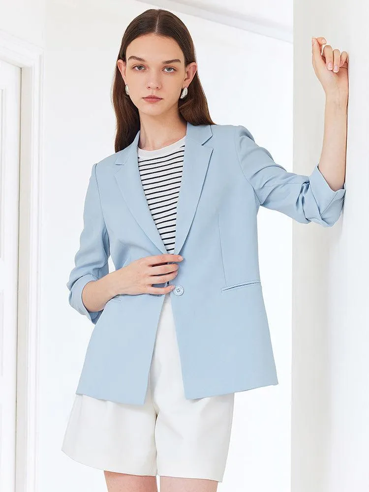 Minimalist One-Button Blazer