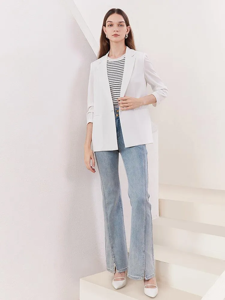 Minimalist One-Button Blazer