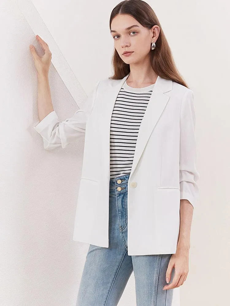 Minimalist One-Button Blazer