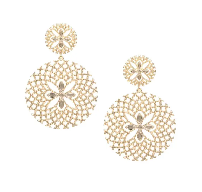 Natalie Wood Sunburst Statement Earrings in Gold