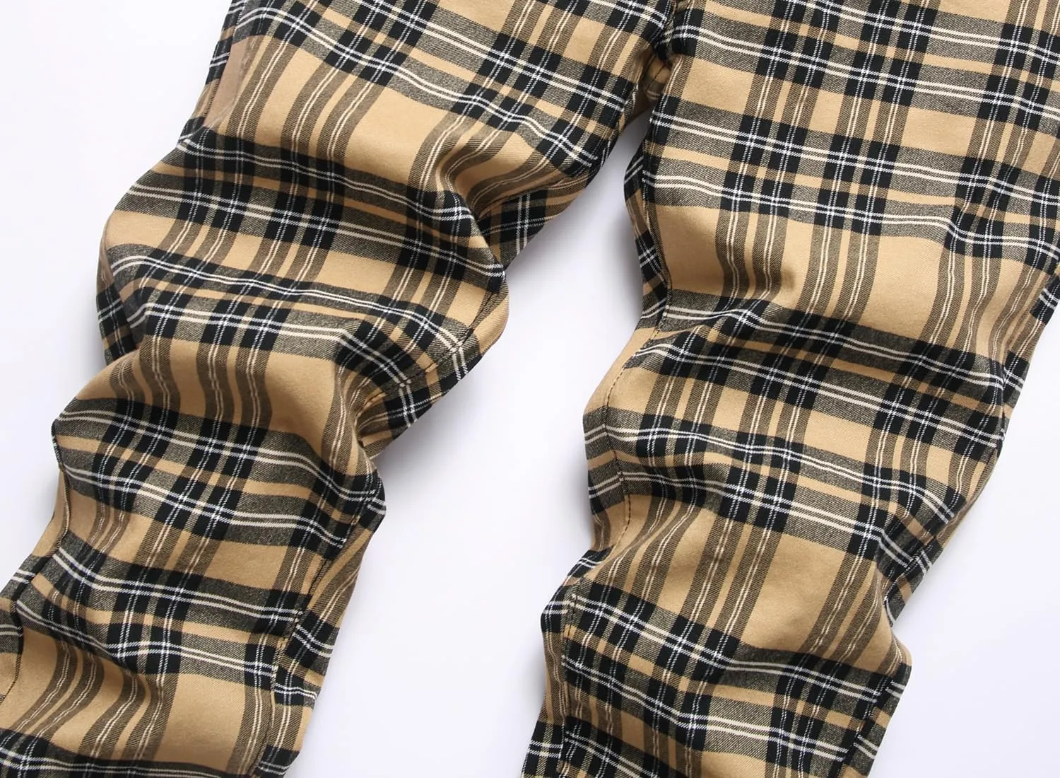 NOVOCCT Plaid Pants for Men - Skinny Mens Dress Pants - Stretch Slim Fit Business Casual Dress Chinos for Men