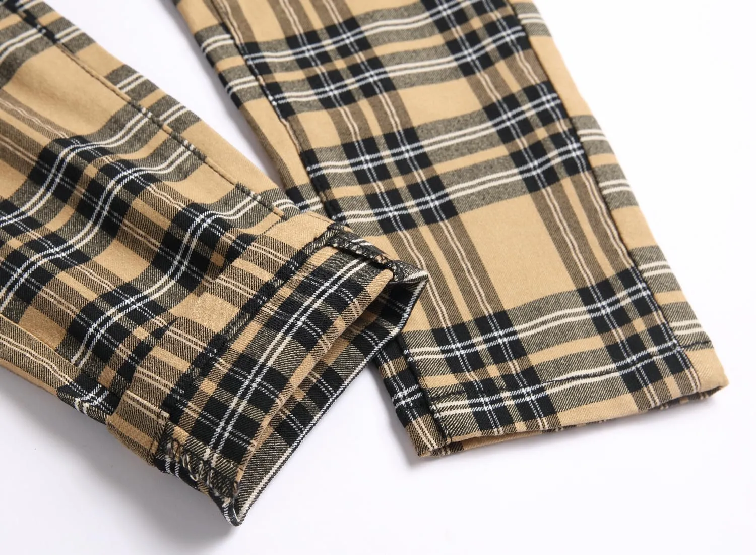 NOVOCCT Plaid Pants for Men - Skinny Mens Dress Pants - Stretch Slim Fit Business Casual Dress Chinos for Men
