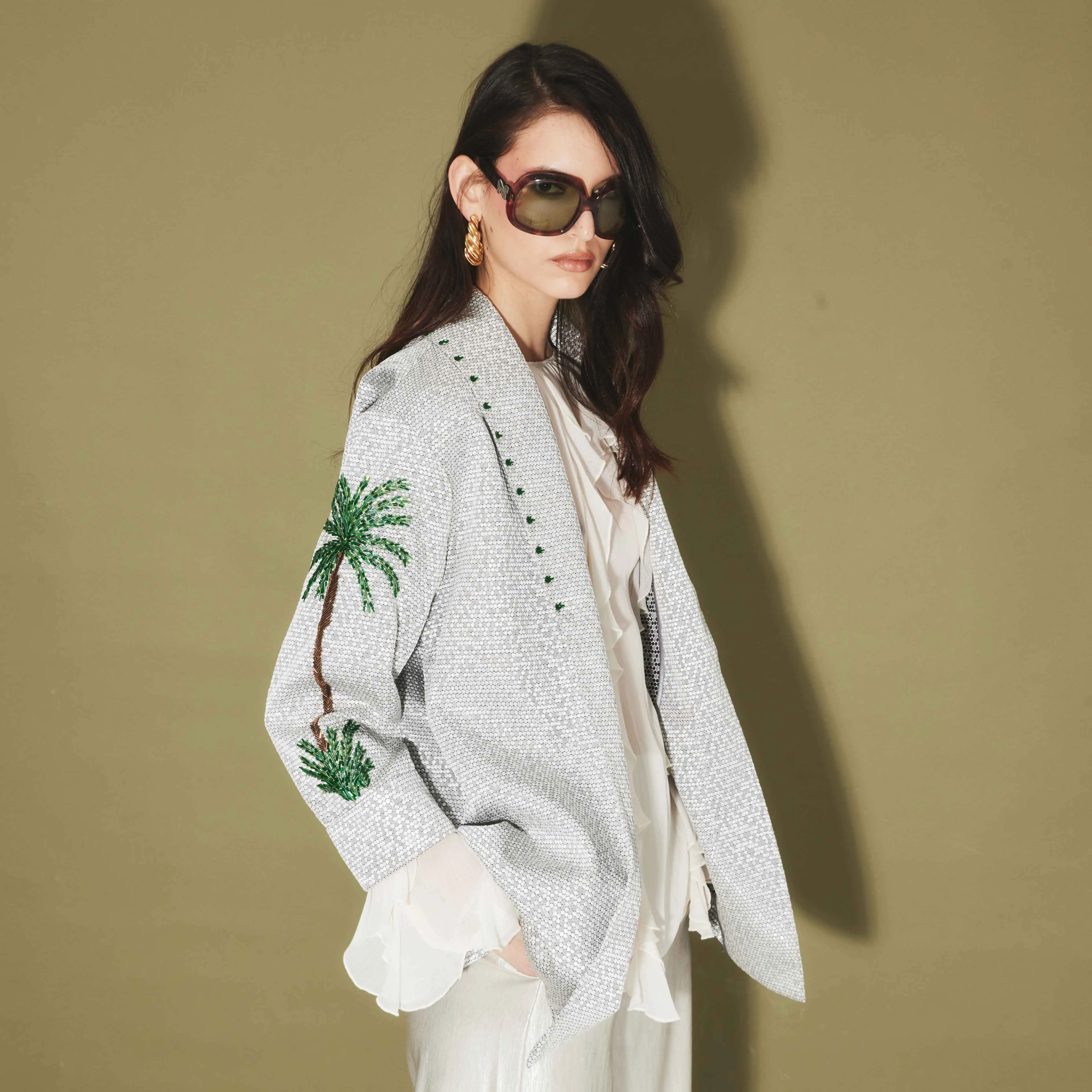 PALM HONEYCOMB SILVER JACKET
