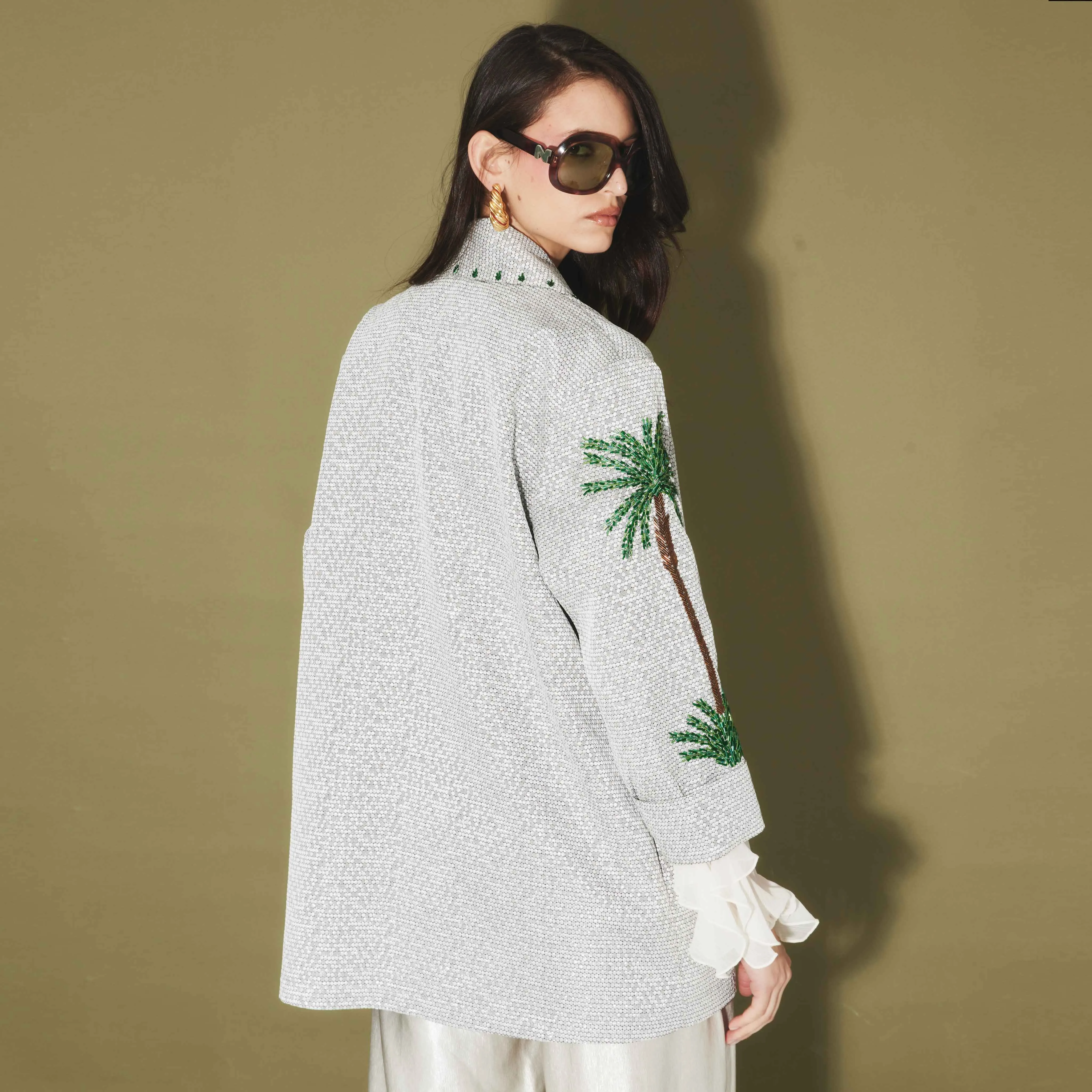 PALM HONEYCOMB SILVER JACKET