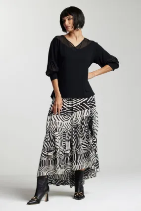 Paula Ryan Layered Skirt - Herringbone