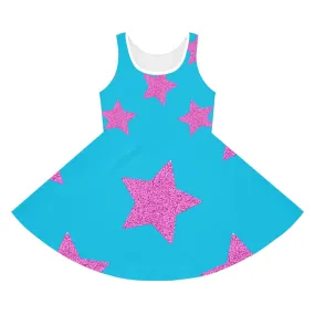 Pink Stars - Inovax Girl's Sleeveless Sundress
