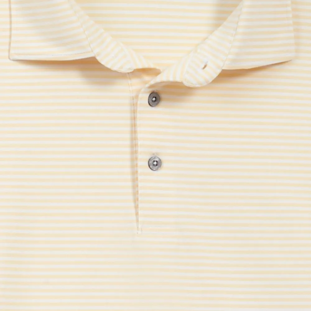 Prep Stripe Tech Polo in Soft Yellow by Scott Barber