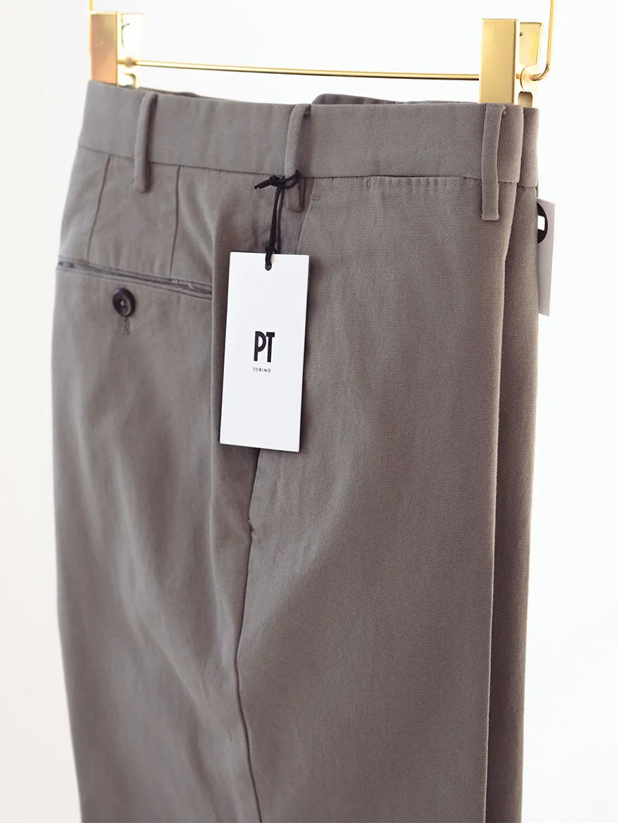 PT01 Dressy Stretch Canvas Trousers in Dark Grey