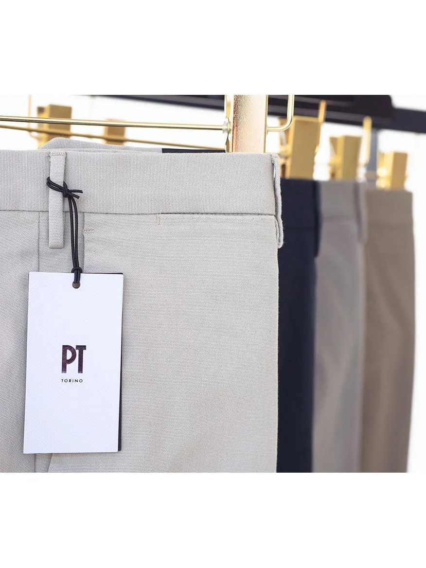 PT01 Dressy Stretch Canvas Trousers in Dark Grey