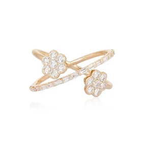 Refined Open Diamond Wrap Baguette Ring