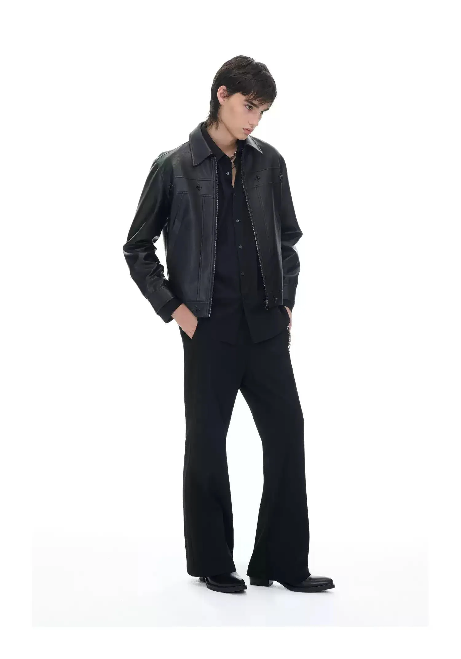 Regular Fit Versatile PU Leather Jacket