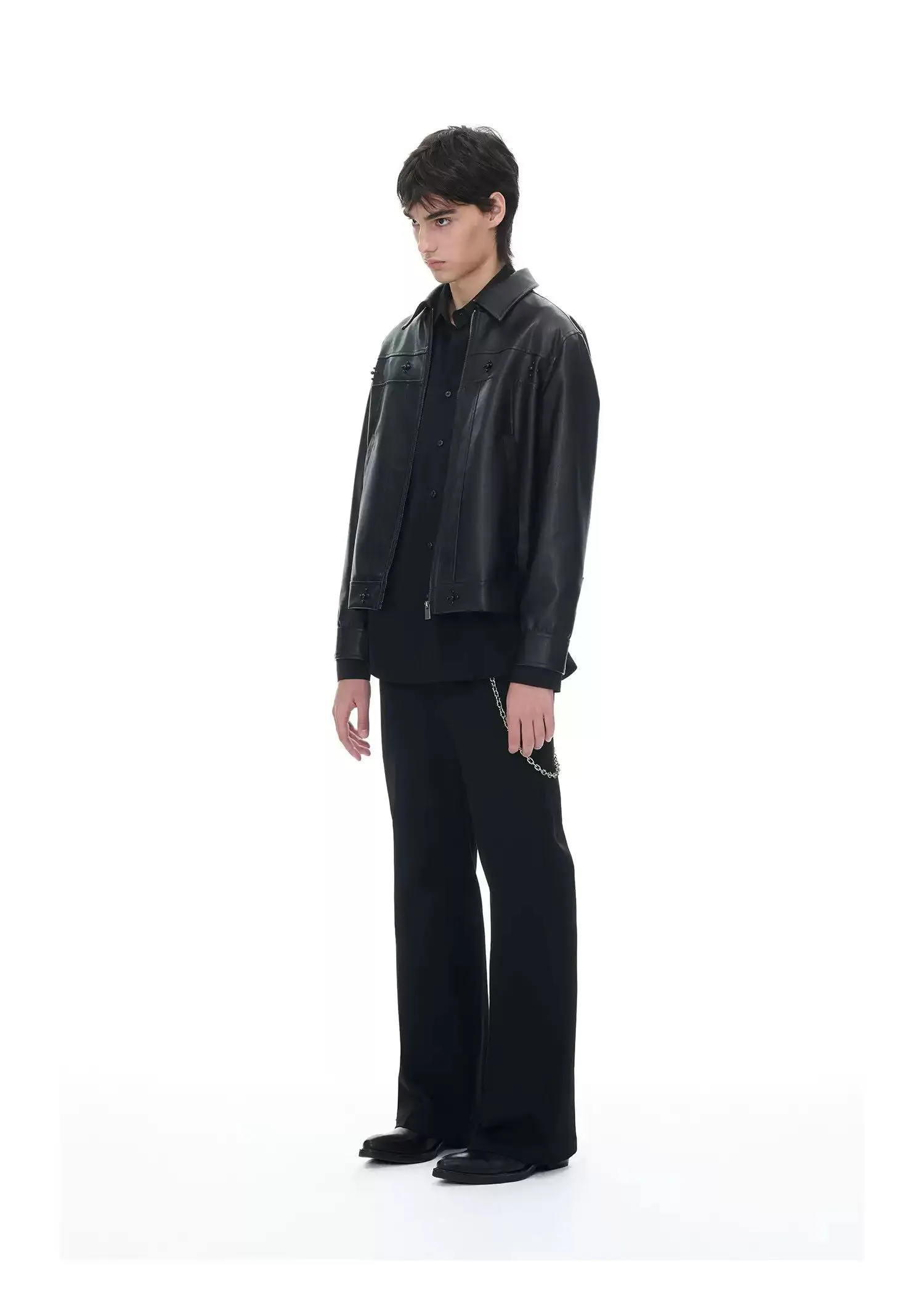 Regular Fit Versatile PU Leather Jacket