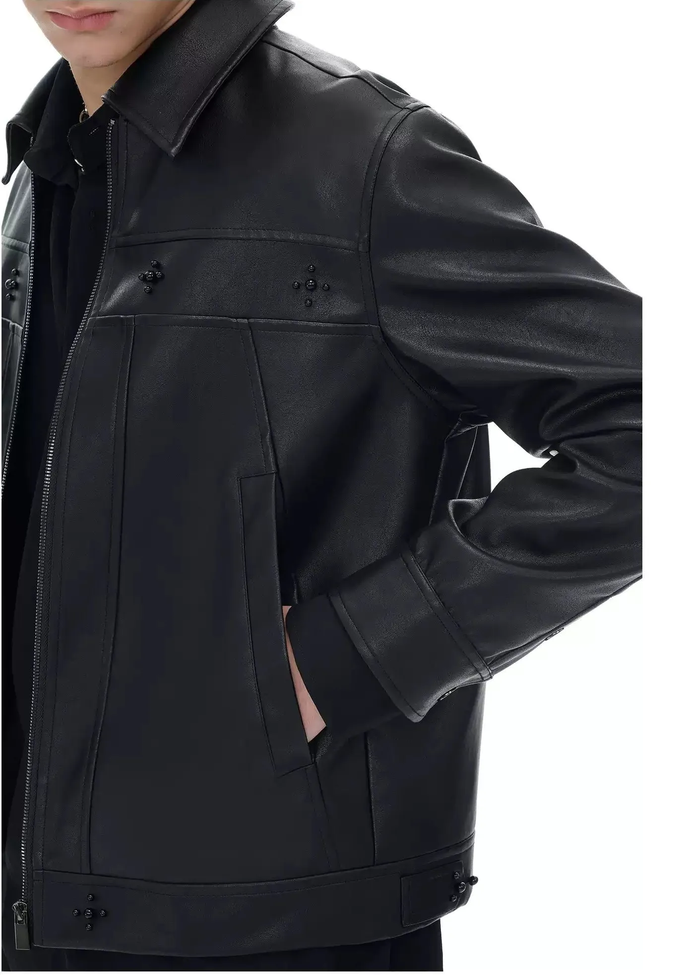 Regular Fit Versatile PU Leather Jacket