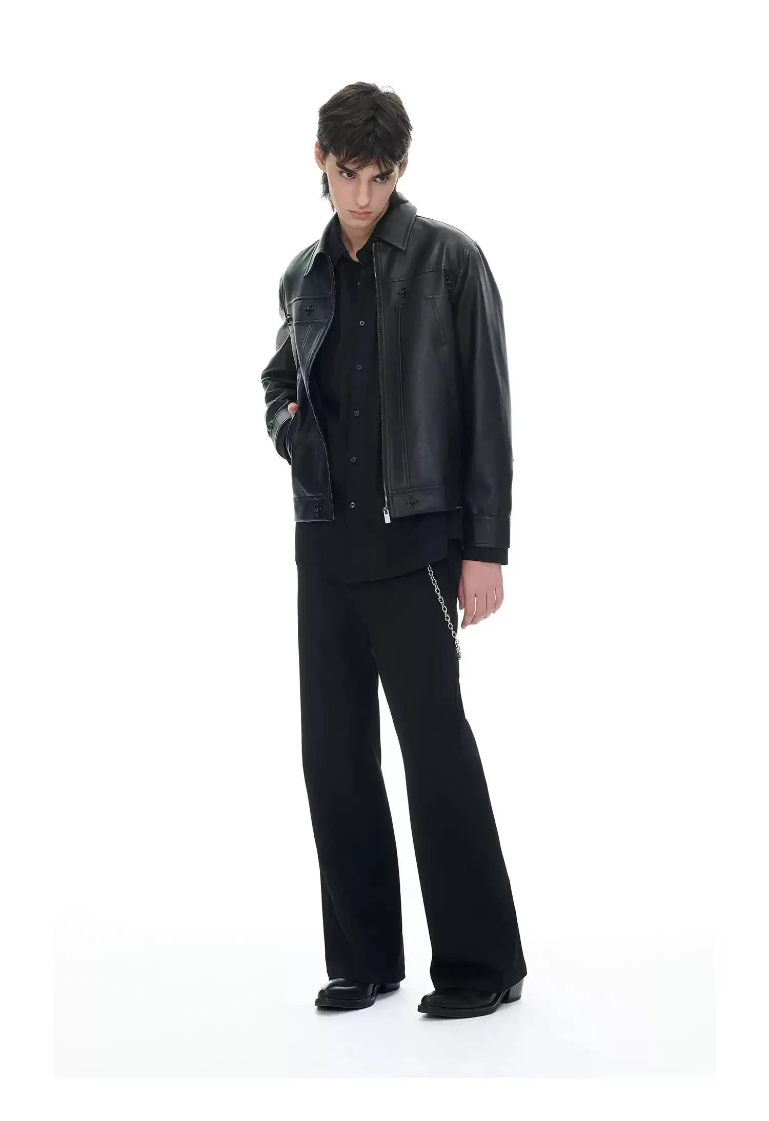 Regular Fit Versatile PU Leather Jacket