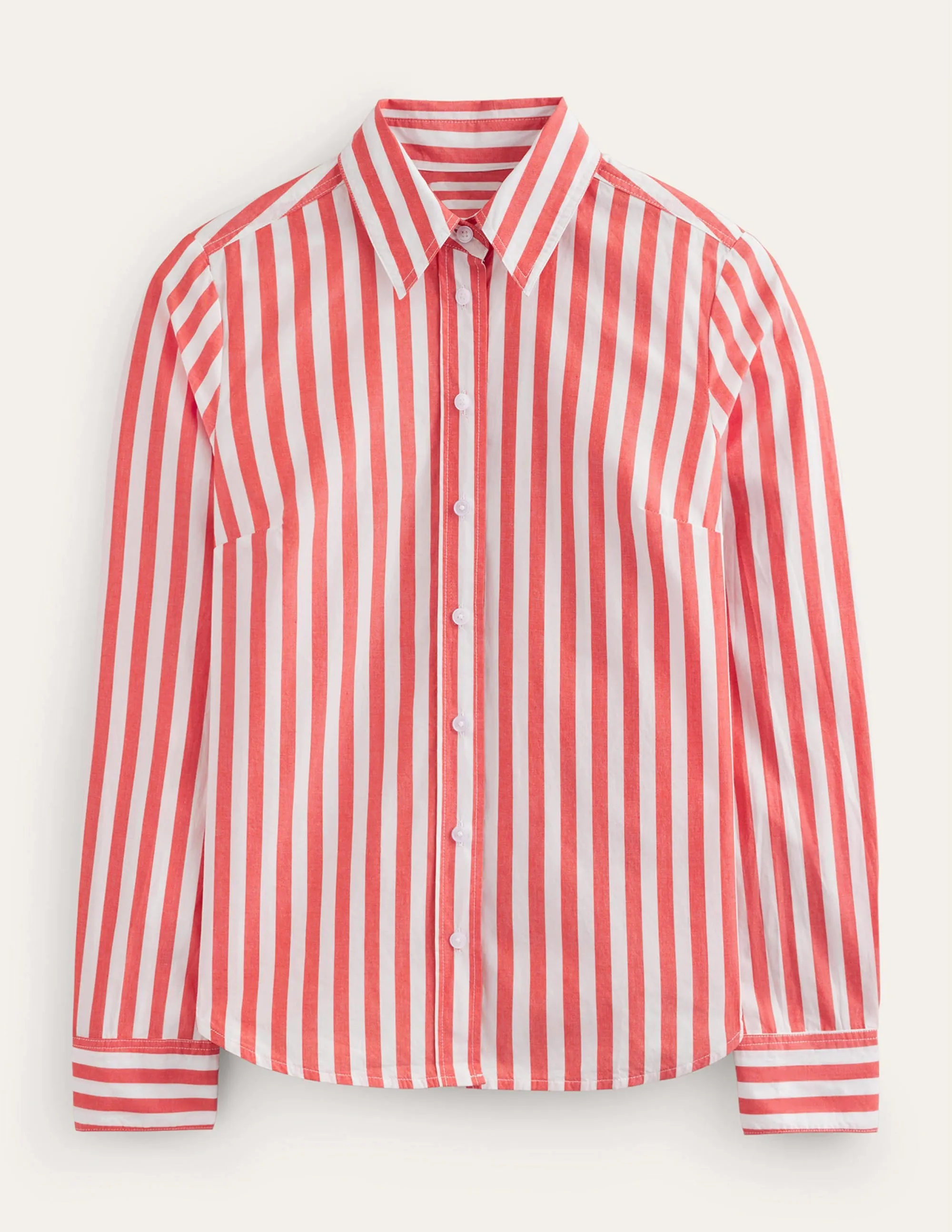 Sienna Cotton Shirt-Bright Red Stripe